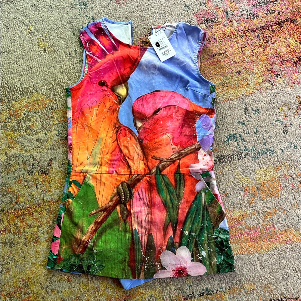 Desigual Tropical Parrot Pinafore NWT, pet/smoke free home - adorable & summery